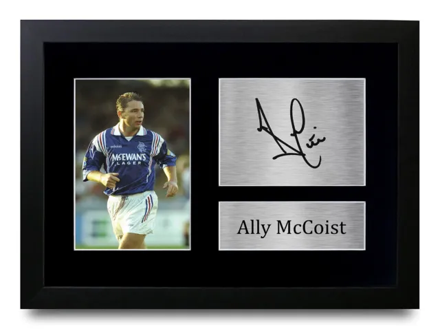 Ally McCoist Signed A4 Framed Printed Autograph Glasgow Rangers Print Gift