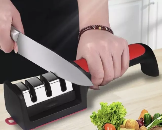 Afilador de cuchillos de 3/4 segmentos para cocina, multifuncional para el hogar