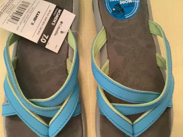 COLUMBIA Womens Sandals Sz 7 ~ Kambi II Riptide ~ Jade/Lime ~ NWT NEW