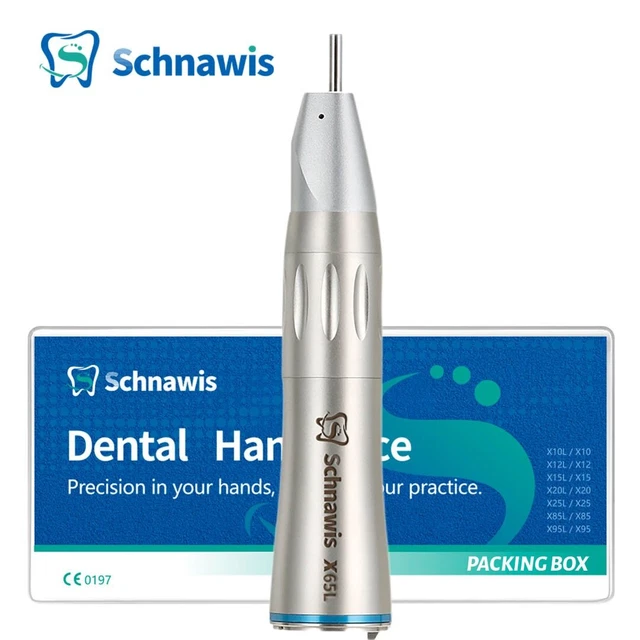 X65L Contraangulo Dental 1:1 Pieza de Mano Recta Anillo Azul Agua Interior Recta