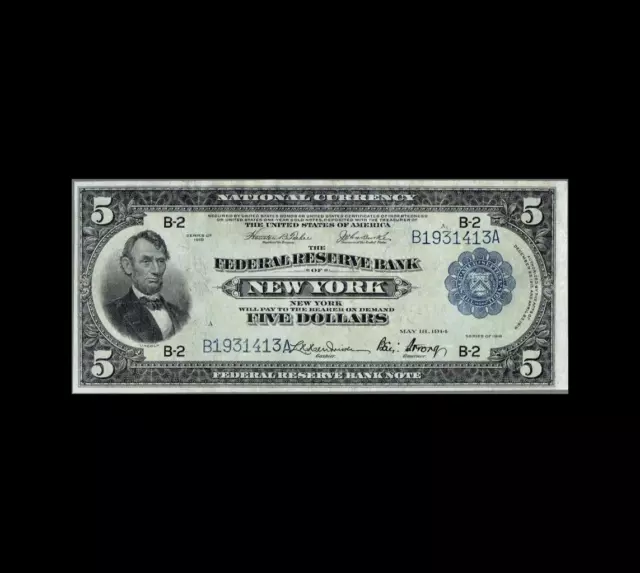 Scarce 1918 $5 Federal Reserve Bank Note Beautiful Extra Fine Condition