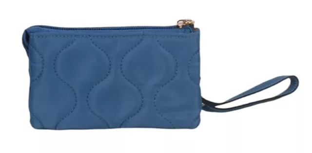 Billetera para Mujer Cartera de Nylon con 3 Compartimentos BL0011 Color Azul