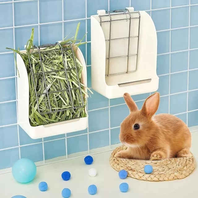 Rabbit Hay Feeder Cage Hanging Feeding Rack Grass Holder For Small Pets Animals