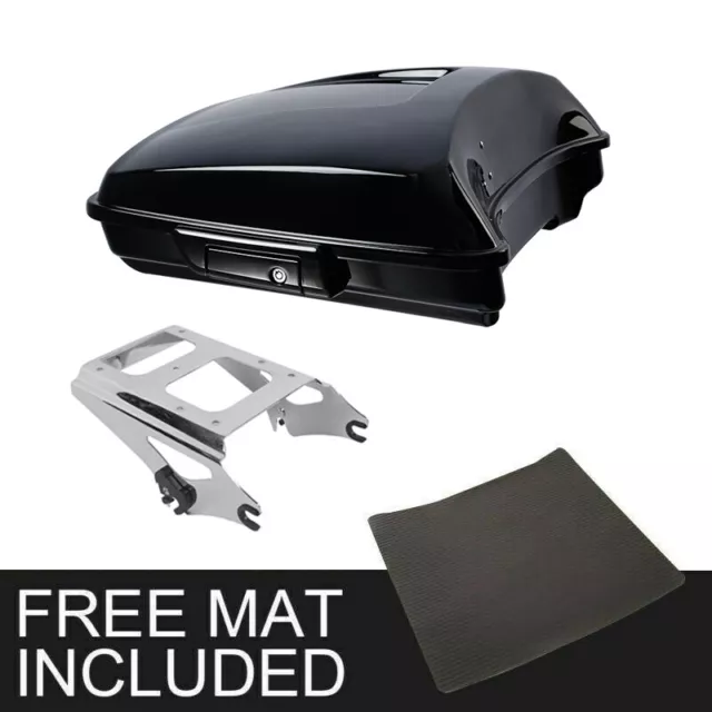 Razor Trunk w/ Two-Up Mount Rack Fit For Harley Tour Pak Pack Road King 2009-13