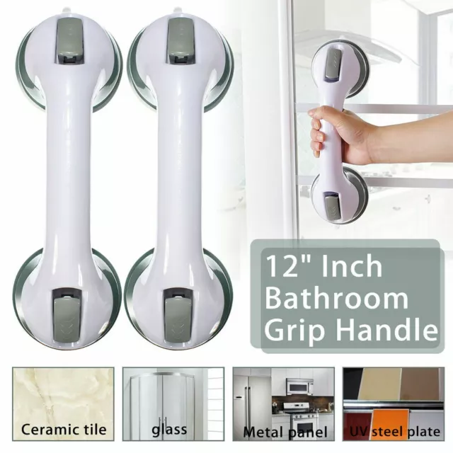 1/2Pc SAFETY SUPPORT HAND RAIL HANDLE BAR GRIP GRAB SUCTION BATH BATHROOM SHOWER