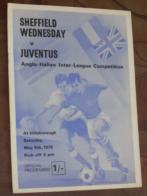 PROGRAMMA ORIGINALE SHEFFIELD Wednesday Juventus Coppa AngloItaliana