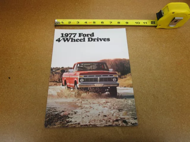 1977 Ford 4wd pickup truck F150 F250 Bronco sales brochure 6 pg folder ORIGINAL