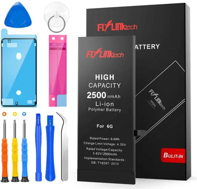 FLYLINKTECH Batteria per iPhone 6 Alta Capacità 2500mAh completa strumenti