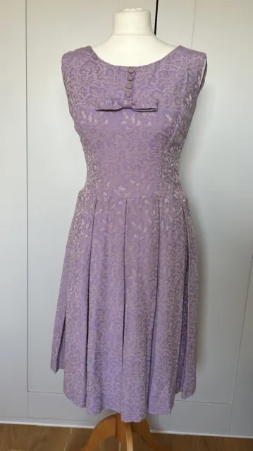 Vintage Late 50s Early 60s Lilcac Brocade Dress, Small