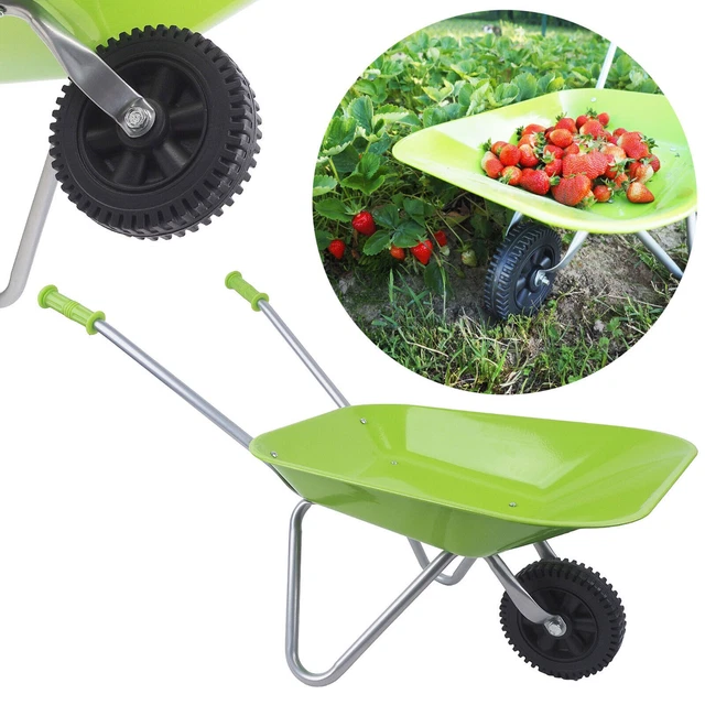 ASC Brouette En Métal Pour Enfant, Rose, Cadre Acier, Pneu Anti-crevaison, Charge 50 Kg, Dès 3 Ans