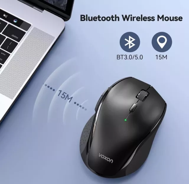 VOXON 4800DPI Bluetooth-Maus, High Definition kabellose Maus in voller Größe für große 2