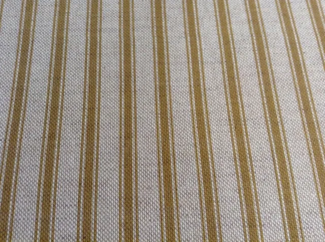 Linen Ticking Stripe Ochre Yellow 140cm/54" wide Curtain/Craft Fabric