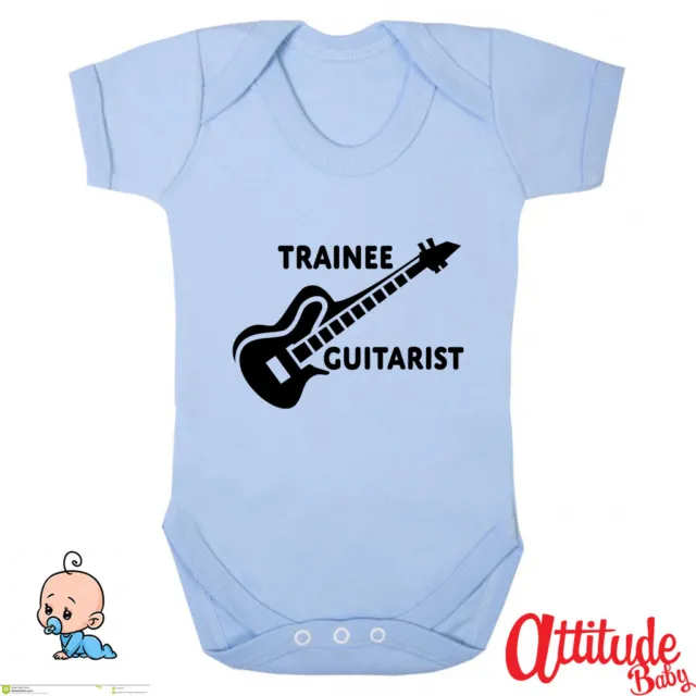 Lustige Baby wächst - bedruckt - Auszubildender Gitarrist - Gitarre Baby wächst - Rock Babykleidung