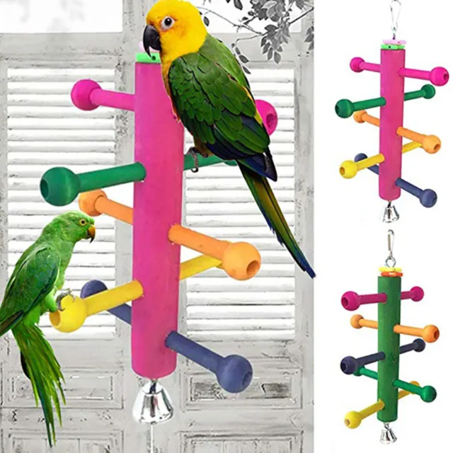 M Bambus Papagei Hängeleiter Beißspielzeug Für Vogelkäfige Vogelleiter Aus Holz