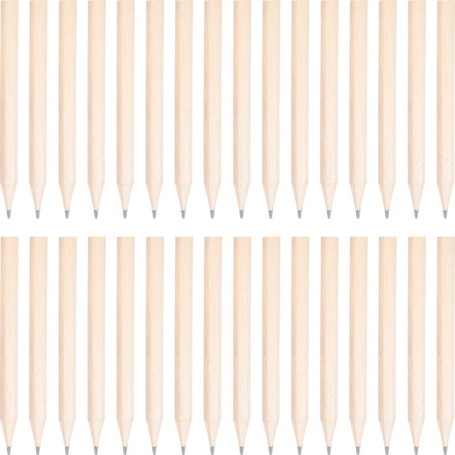 50 pz penne corte rotonde mini penne di legno bambino penne rotonde stelo corto legno