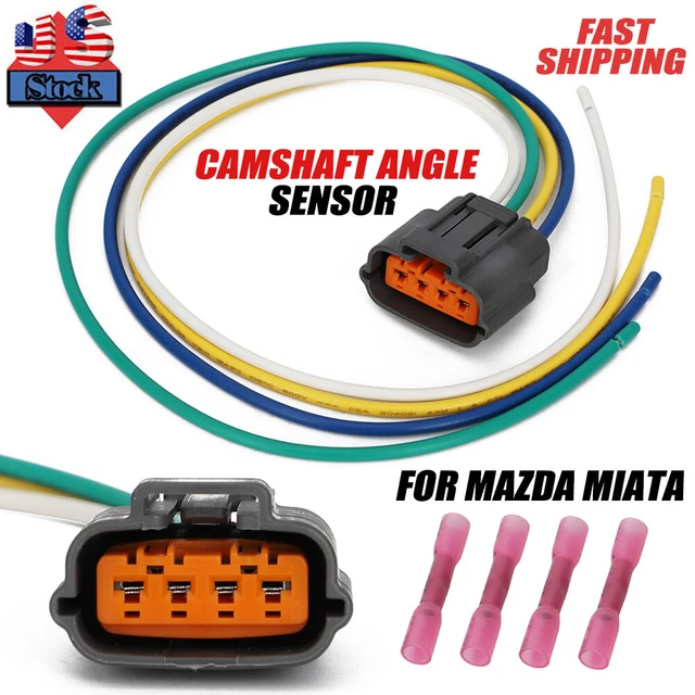 For 90-97 Mazda Miata MX5 Pigtail Cam Shaft Position Angle Sensor Connector Plug