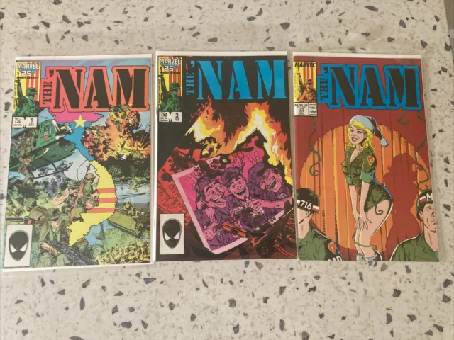 The Nam 1, 3, & 23 VF- to NM- Marvel Copper Age, 1986 Great Series