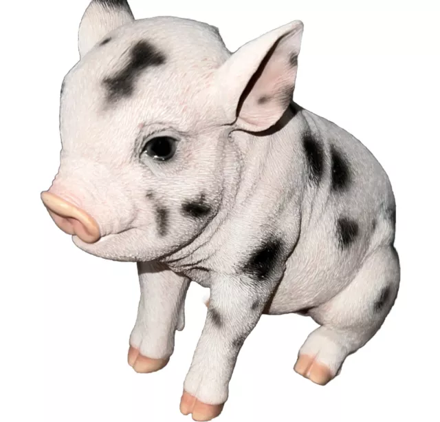 Baby Pig Piglet Sitting Figure Garden Statue Table Decoration, Home/Farm Decor