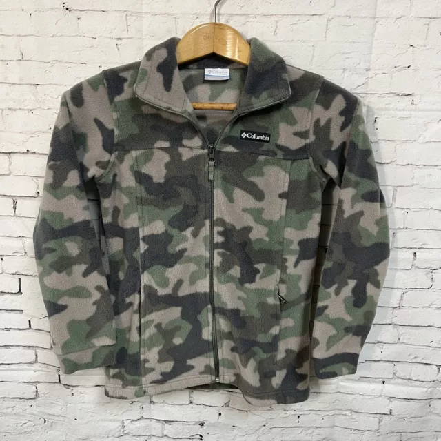 Columbia Camouflage Full Zip Fleece Jacket Boys Kids Size Medium Size 10 12