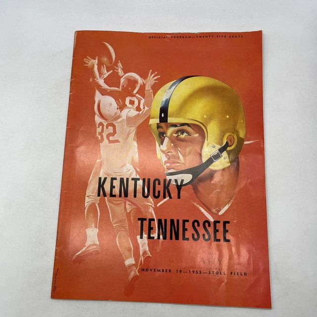 1955 Kentucky Wildcats VS Tennessee Volunteers Football Program Stoll Field