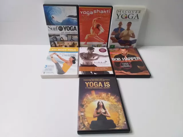 x7 Yoga & Budokon Exercise DVD Lot Bundle - Fitness Weight Loss Workout Cardio