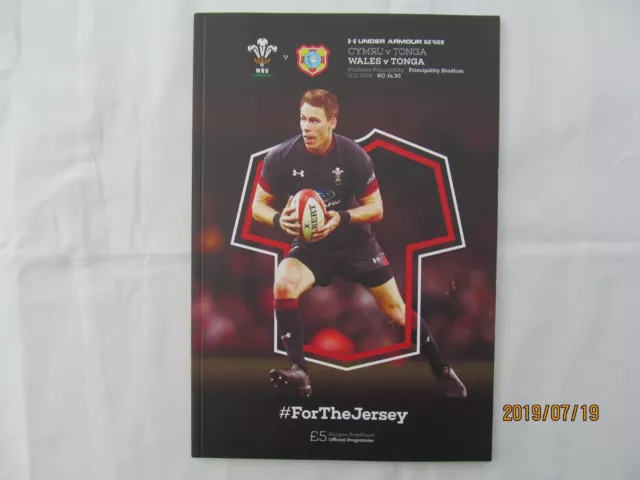 Wales v Tonga. Rugby Union. November 2018. Programme + Event Tickets.