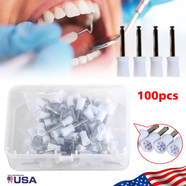 100*Dental Rubber Prophy Teeth Polish Polishing Cups Latch Type Brushes NEW