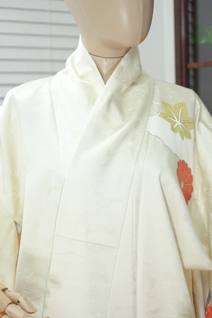 Dear Vanilla Japanese Silk Kimono Women's Robe Gown Authentic Japan Vintage Mint 3