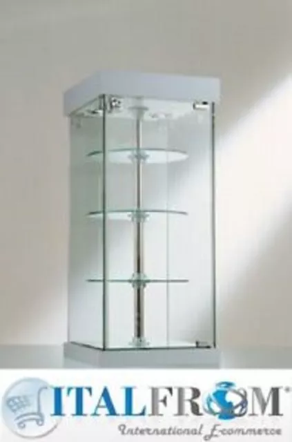 Vitrine mit Drehregale + Strahler H74x31x31cm Ladenmöbel Italfrom 201/RQ