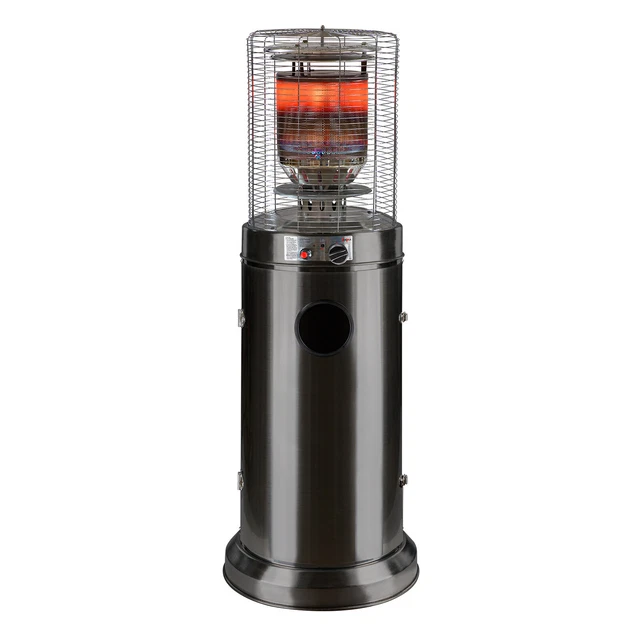 Terrassenheizstrahler Santorin schwarz 5 - 10 kW stufenlos Heizpilz Gasheizer