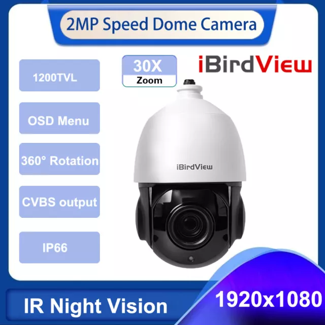 1080P 1200TVL CVBS 30X telecamera analogica a cupola velocità impermeabile gamma IP66 IR 80 m