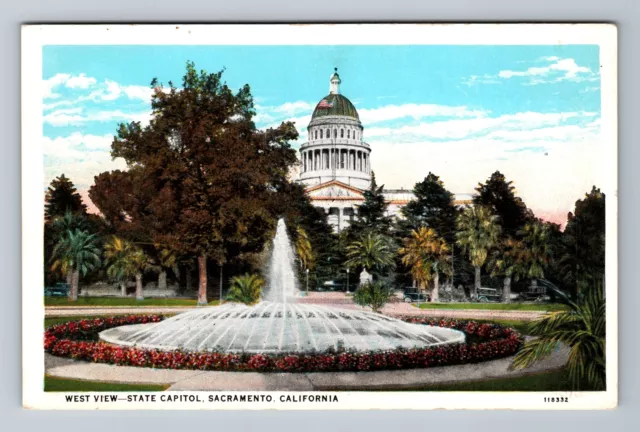 Sacramento CA-California, West View, State Capitol, Vintage Postcard
