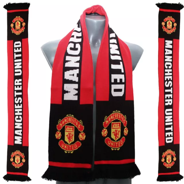 Manchester United FC Scarf Knitted Jacquard Official Licensed Product Gift Idea