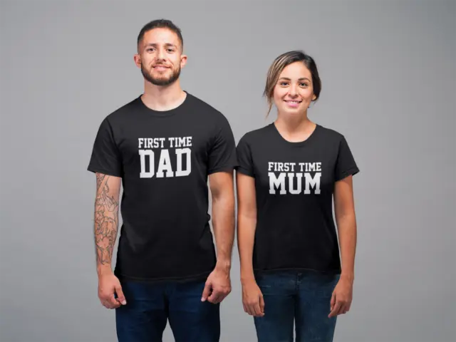 First Time Mum / Dad Adult T-Shirt New Mum Dad  To Be Pregnancy Announcement