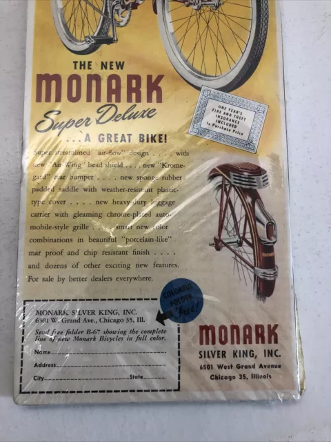 1948 Monark Bicycle Aviation Bike Silver King Plane Aviation Historic Ad 2