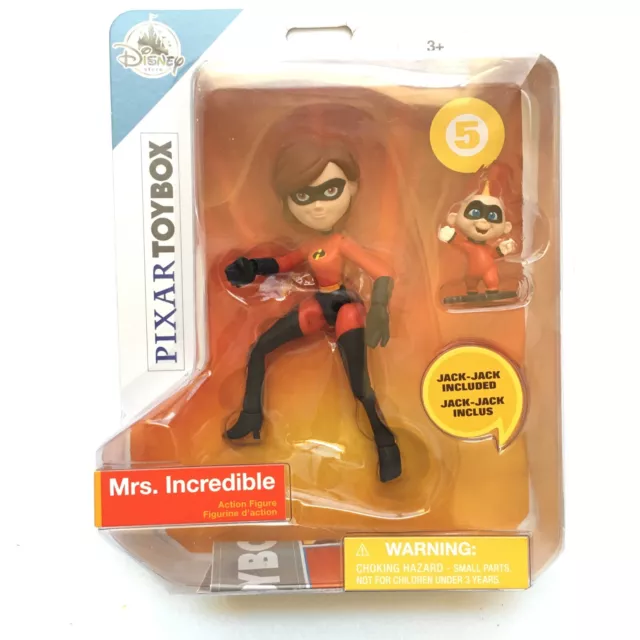 Disney Store Pixar Toybox Mrs. Incredible Action Figure + Jack-Jack E1-18