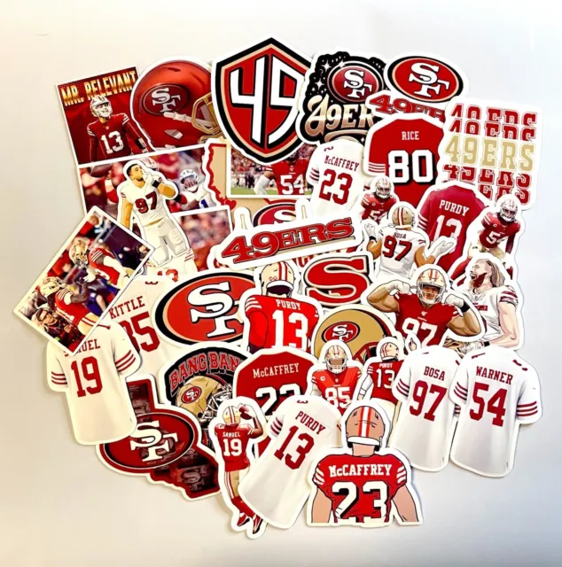 San Francisco 49ers Stickers 40 Pack Waterproof Gloss Finish Stickers