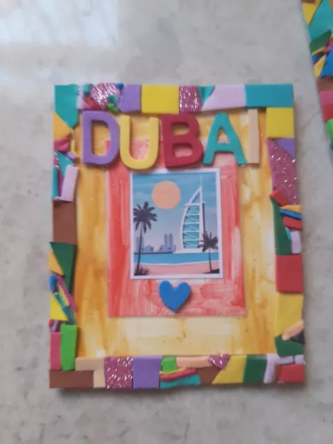 Dubai Travel Souvenir Fridge Magnet handmade ( mosaic )  8x6 Cm  APPROX