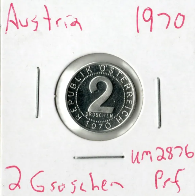 Coin Austria 2 Groschen 1970 KM2876, proof