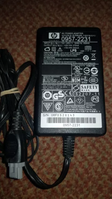 GENUINE HP AC POWER ADAPTER 0957-2231 - 32V/16V 375mA/500mA