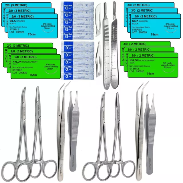 Surgical Suture Kit - Military Survival IFAK Bug Out Bag - First Aid Sutures