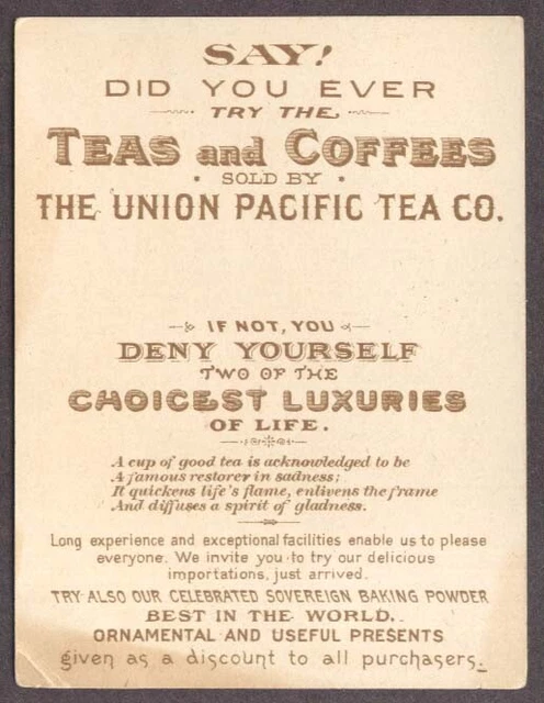 Union Pacific Tea & Coffee trade card beach shipwreck