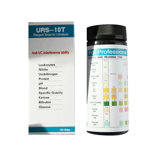 Tiras de reactivo de análisis de orina 100 piezas urobilinógeno de gravedad específica URS-10T glucosa