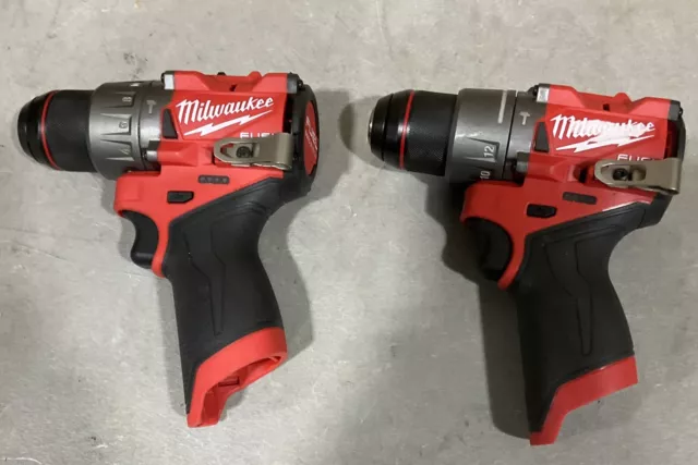 Lot Of 2 Milwaukee 3404-20 M12 FUEL 12V Li-Ion Brushless 1/2in Hammer Drill