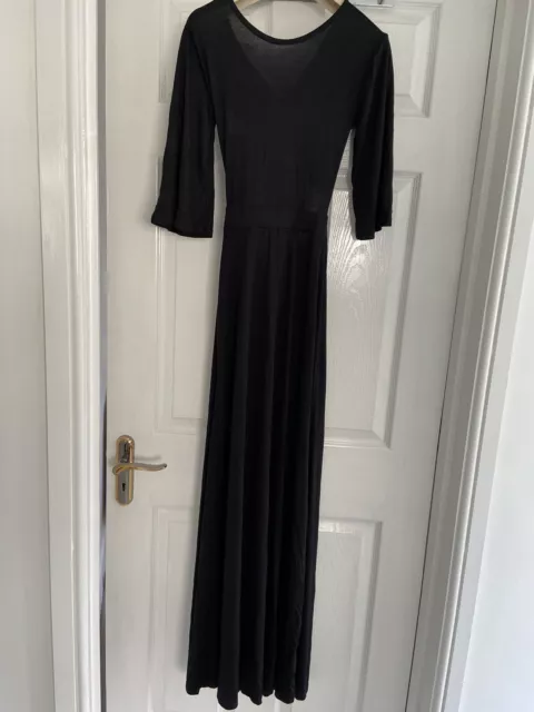 NWOT  Beautiful Black Cross Back Maxi Dress Size S