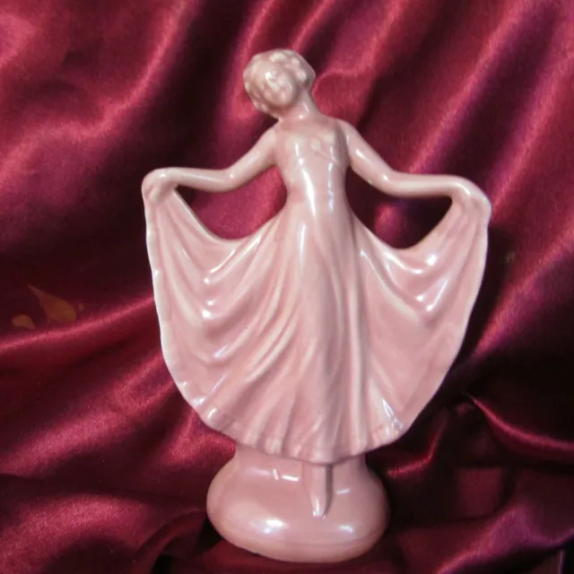 Art Deco English Pink Dancing Lady Figure 160 Mm Tall