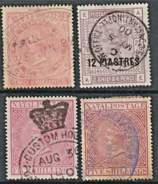 QV HIGH VALUES - Used NATAL/COGH/BRITISH LEVANT to 5/- (CV £200)