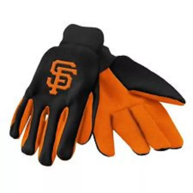 San Francisco Giants Black Orange Logo Licensed MLB Sport Utility Gloves-New!