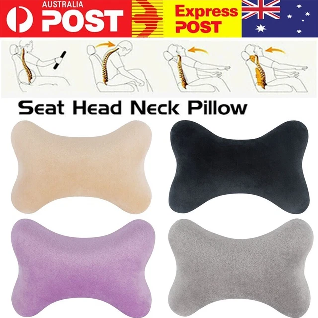 Car Seat Head Pillow Home Seat Head Rest Neck Support Travel Microbead Cushion~