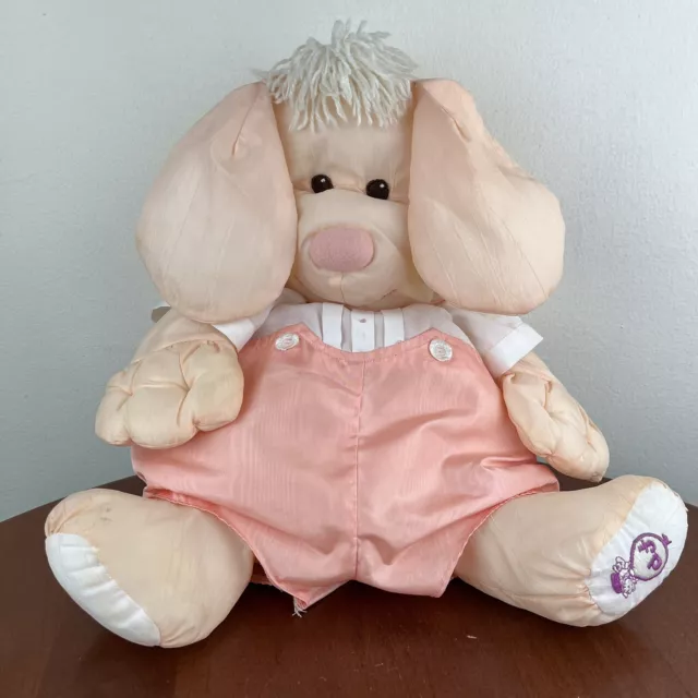 Vintage 1986 Fisher Price 15" Puffalump Peach Tan Bear Stuffed Plush #8006